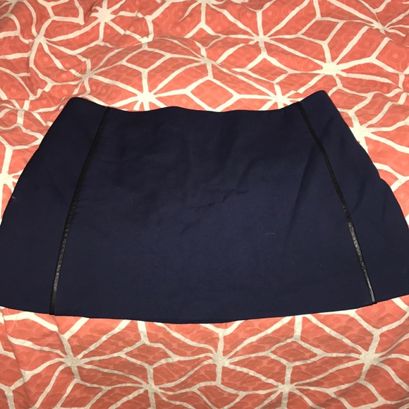 The Row Wool Mini Skirt with Lambskin Trim - Picture 2 of 4